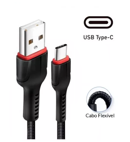Cabo Tipo C Preto Nylon - 3.png